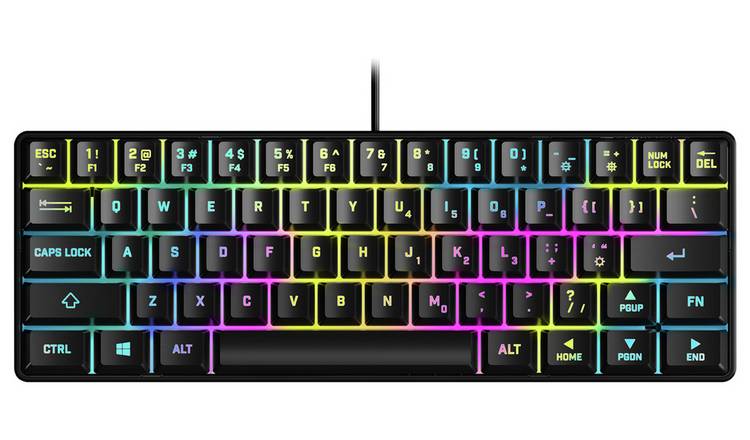 Teclado para jogos retroiluminado RGB preto com interruptores mecânicos